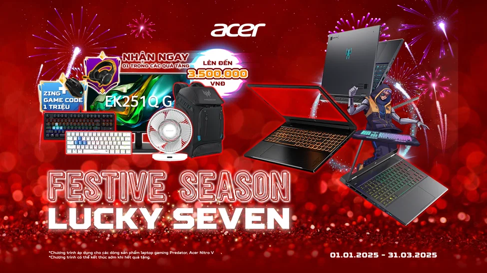 Trải nghiệm hình ảnh sắc nét và hiệu năng mạnh mẽ với laptop gaming quốc dân Acer Nitro V ProPanel 2025