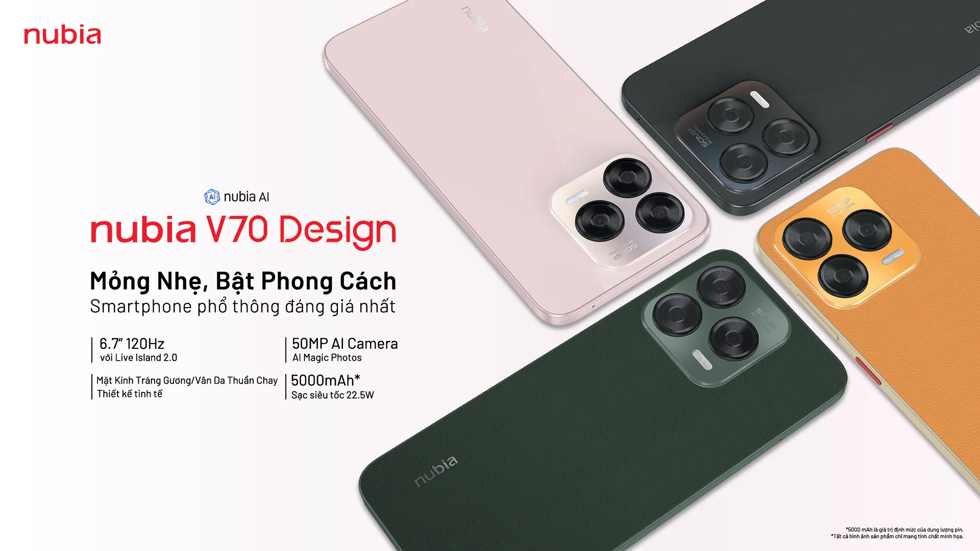 ZTE ra mắt nubia V70 Design và nubia V70 Max: Thiết kế sang trọng, bền bỉ, hỗ trợ NFC với giá từ 2,390,000 đồng