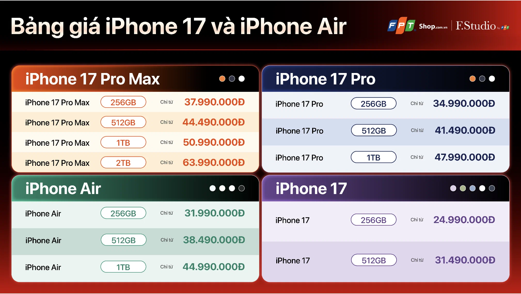 FPT Shop mở đặt cọc iPhone 17 và iPhone Air, ưu đãi đến 4.5 triệu đồng