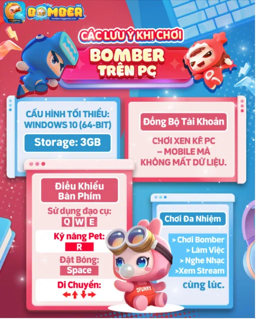 Game thủ bùng nổ với Bomber PC: chơi đa nền tảng, nhận FREE skin Dương Dương