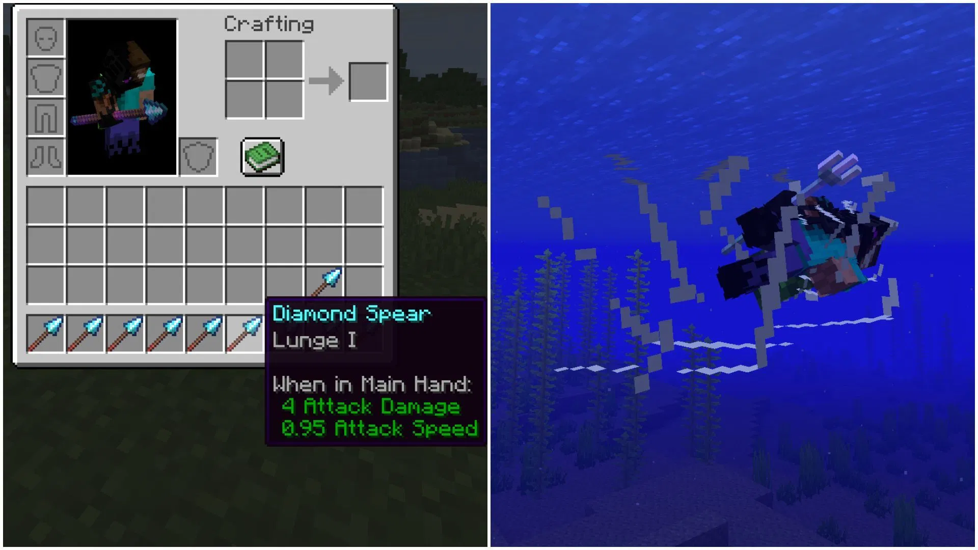 Spear và Trident không giống nhau như bạn nghĩ trong Minecraft