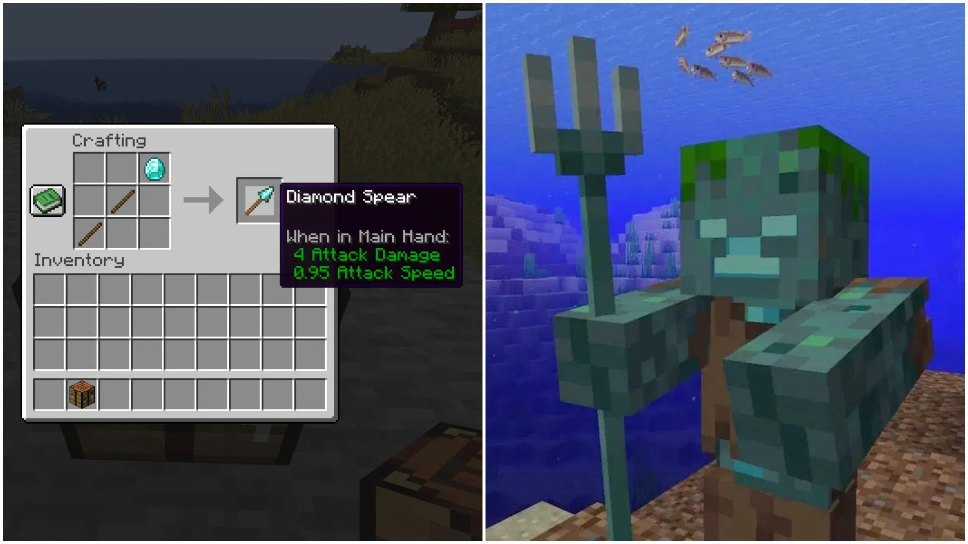 Spear và Trident không giống nhau như bạn nghĩ trong Minecraft