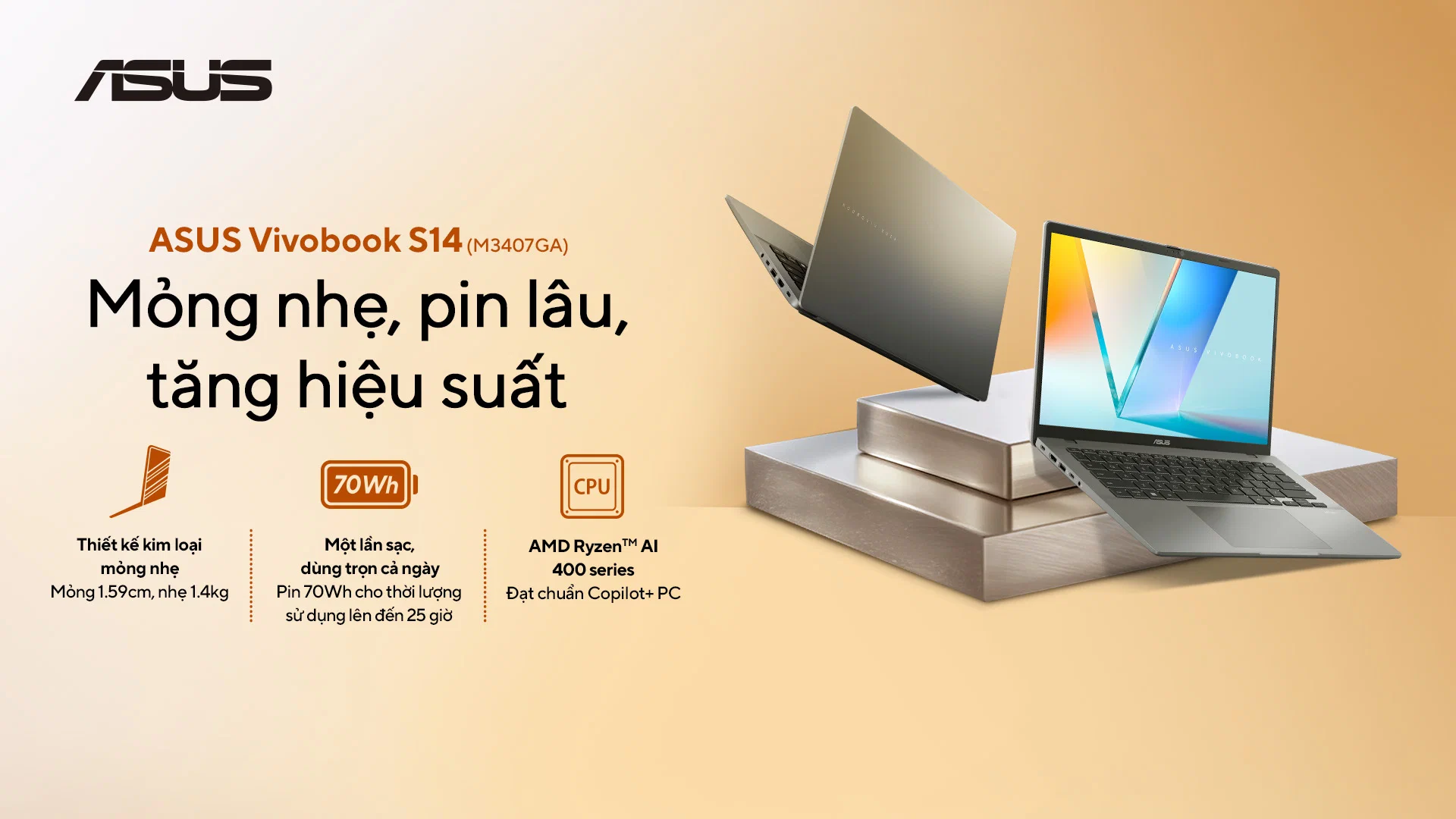 ASUS ra mắt loạt laptop Ryzen AI 400 Series đầu tiên tại Việt Nam