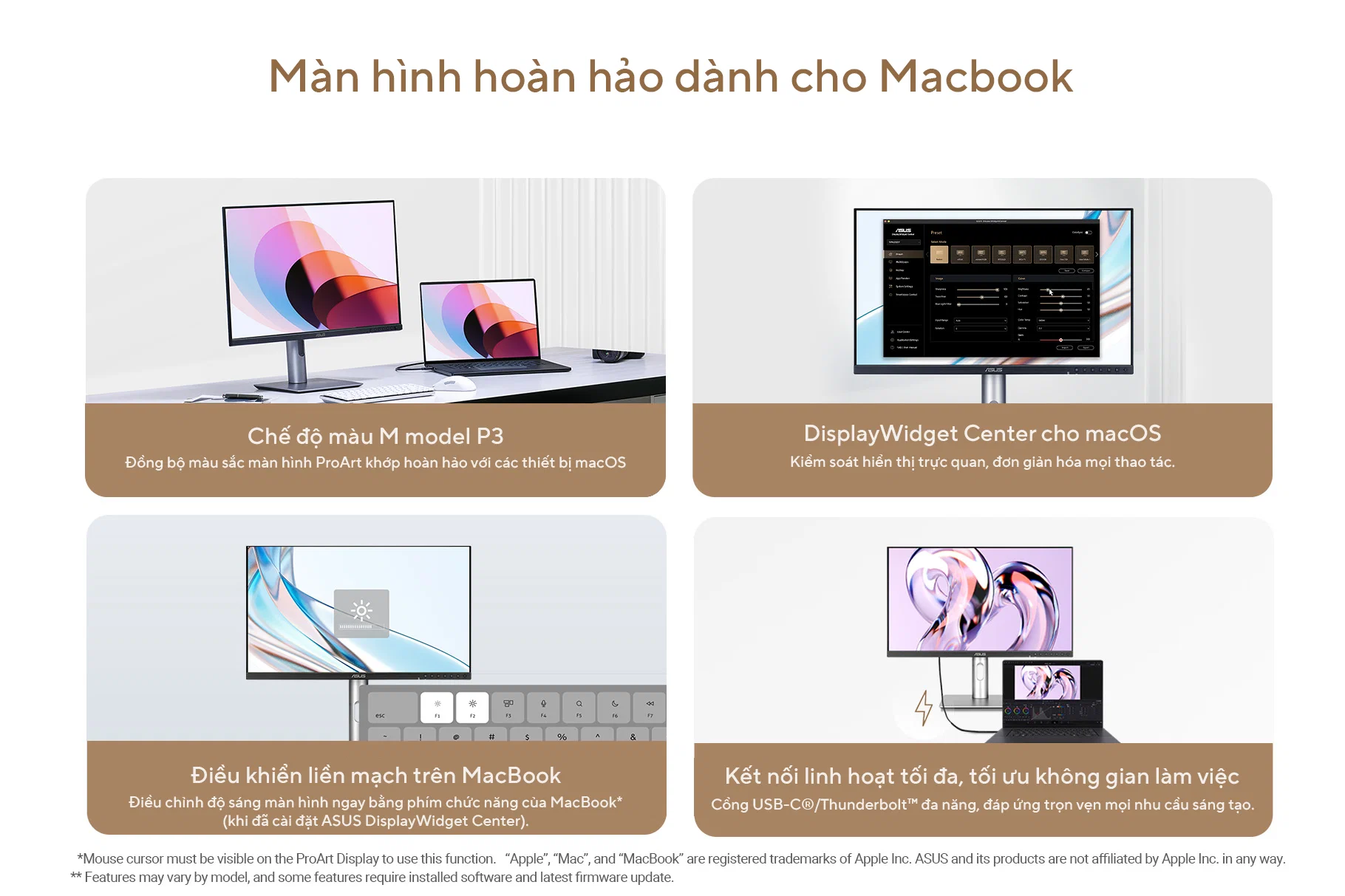 Màn hình ASUS ProArt bổ sung tính năng đồng bộ màu sắc và điều khiển riêng cho macOS