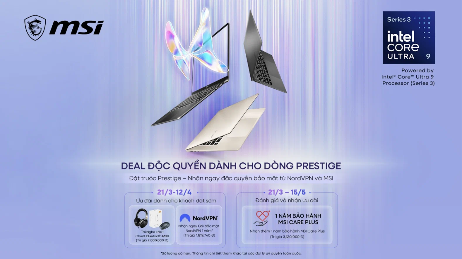 Dòng laptop MSI Prestige 2026 chính thức mở bán tại Việt Nam, chạy Intel Core Ultra Series 3, pin tới 30 giờ, tối ưu AI