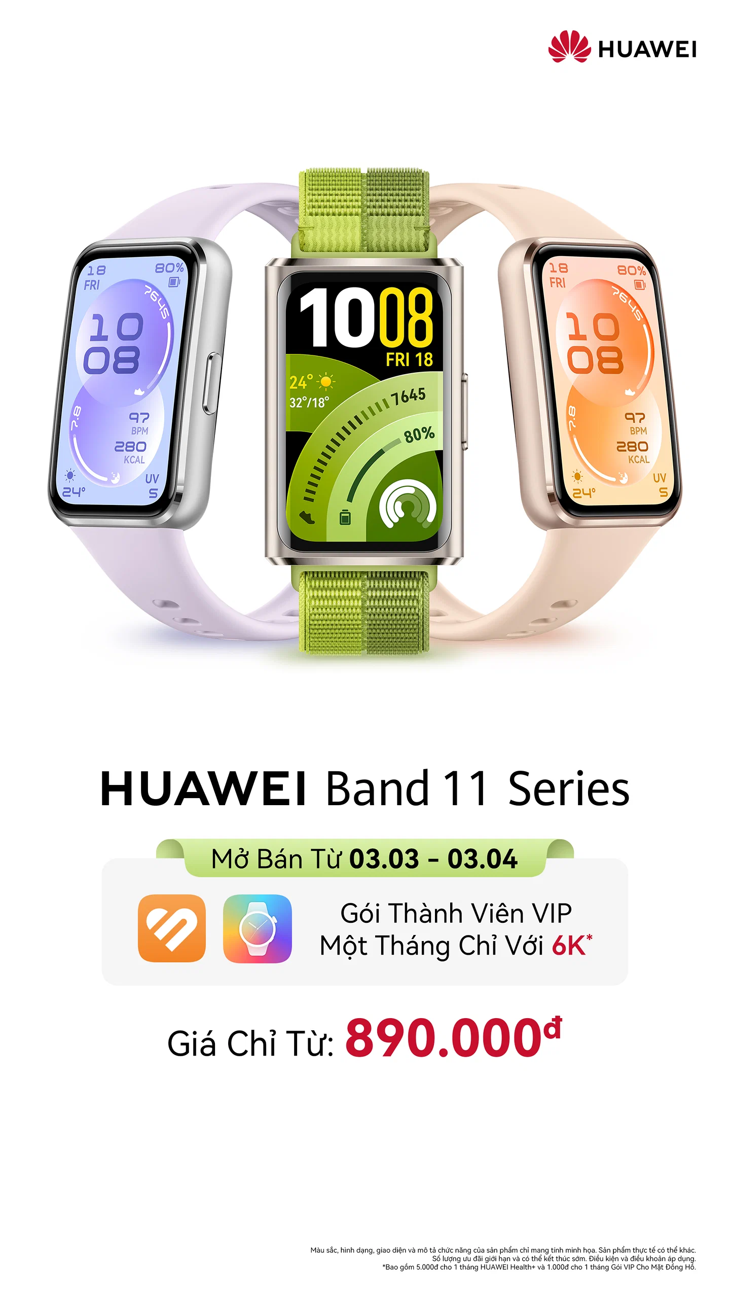 HUAWEI Band 11 Series ra mắt: Thiết kế mỏng 18g, theo dõi cảm xúc và GNSS chính xác hơn