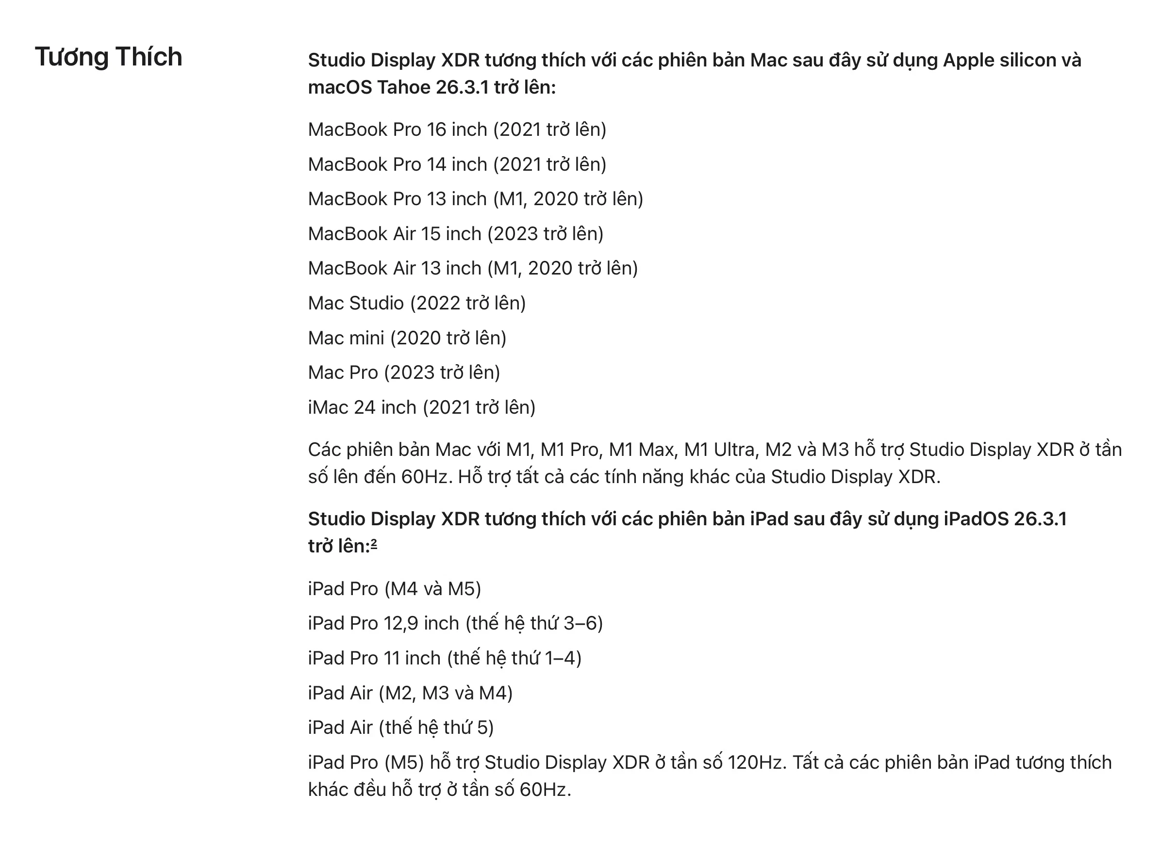Apple ra màn hình Studio Display XDR 120Hz giá 90 triệu, nhưng không phải Mac nào cũng dùng được