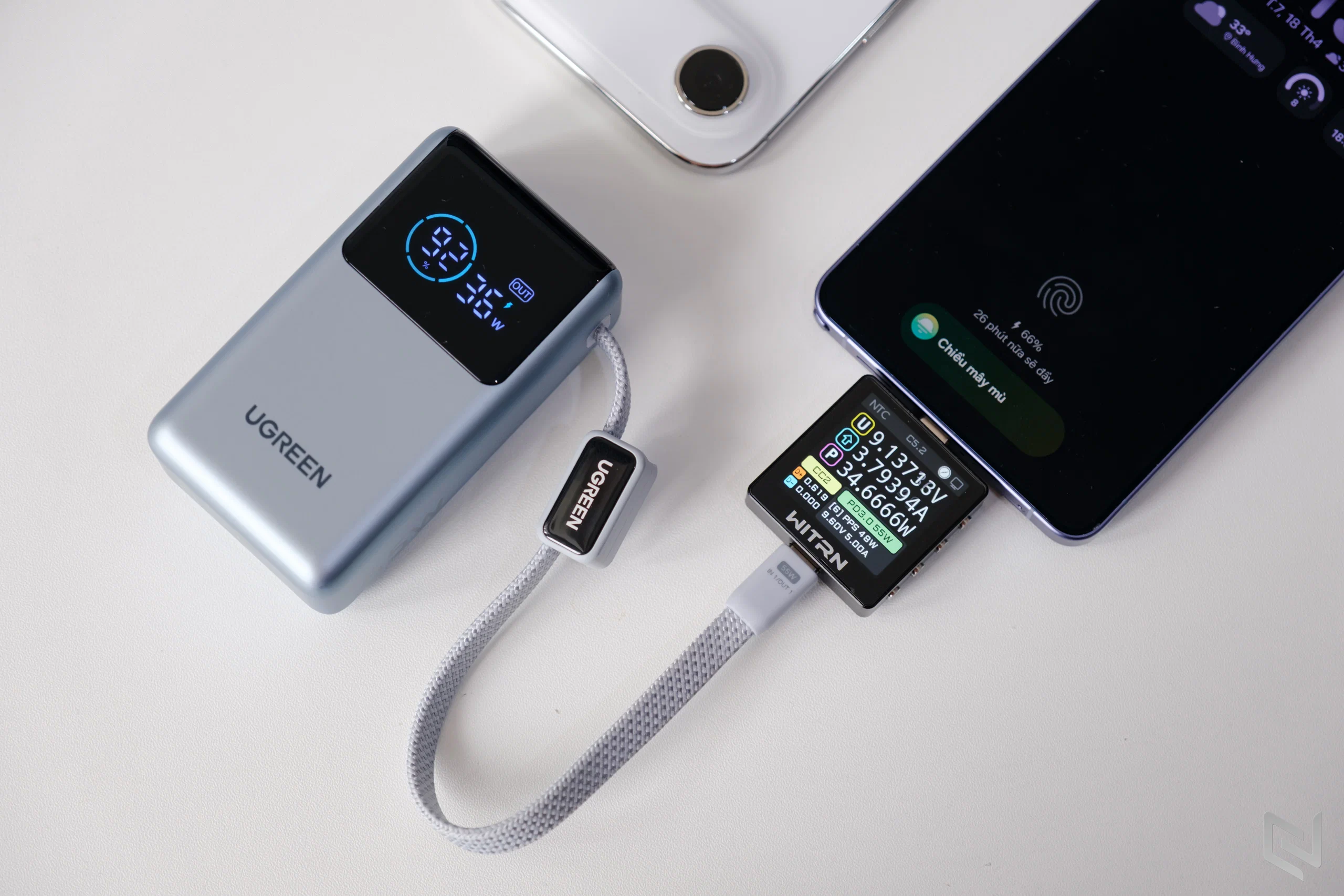 Đánh giá UGREEN PB727: Pin dự phòng 55W nhỏ gọn, đủ sạc iPhone Air và Galaxy S26 Ultra
