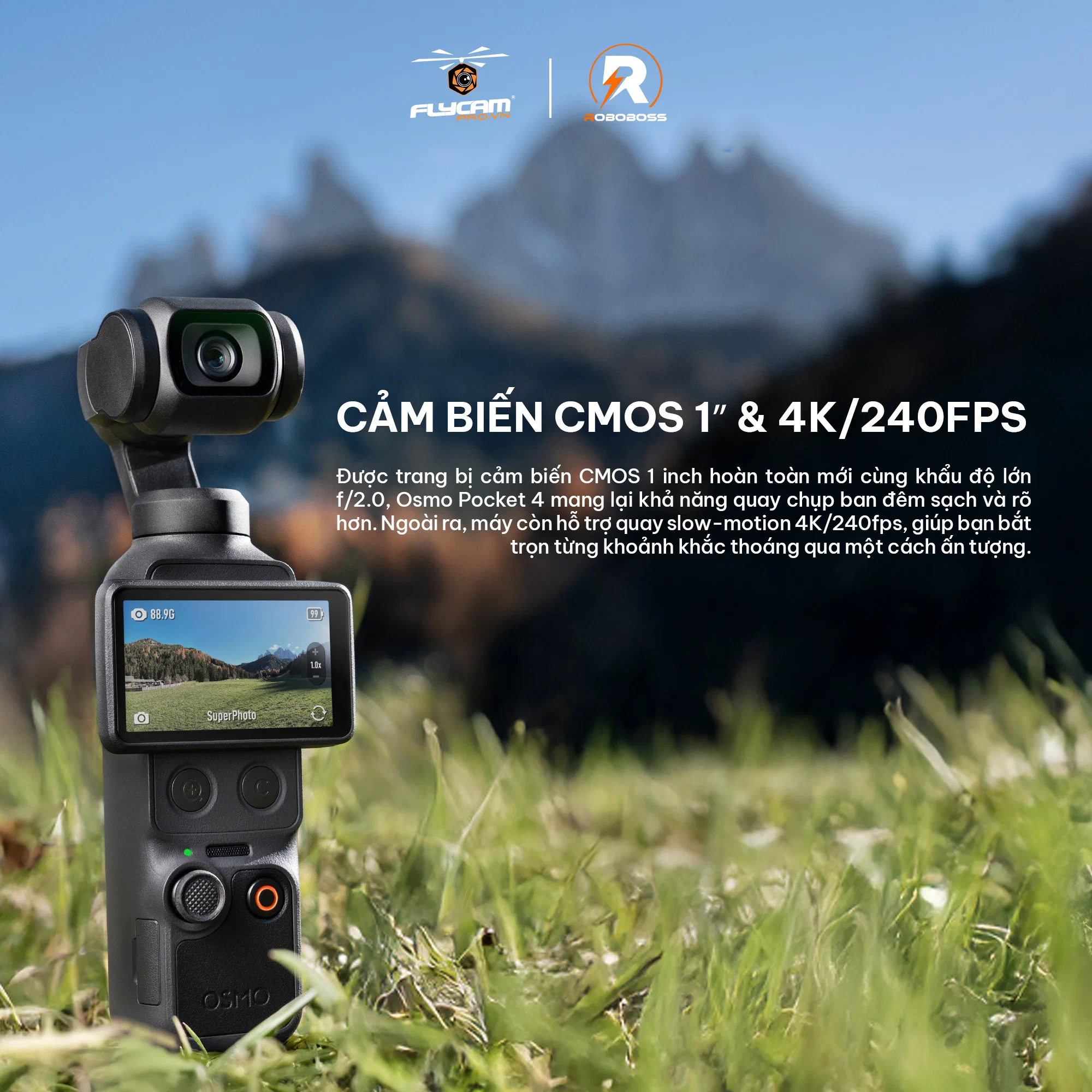 DJI Osmo Pocket 4 ra mắt, nâng lên 4K/240fps, ActiveTrack 7.0 và 107GB bộ nhớ trong