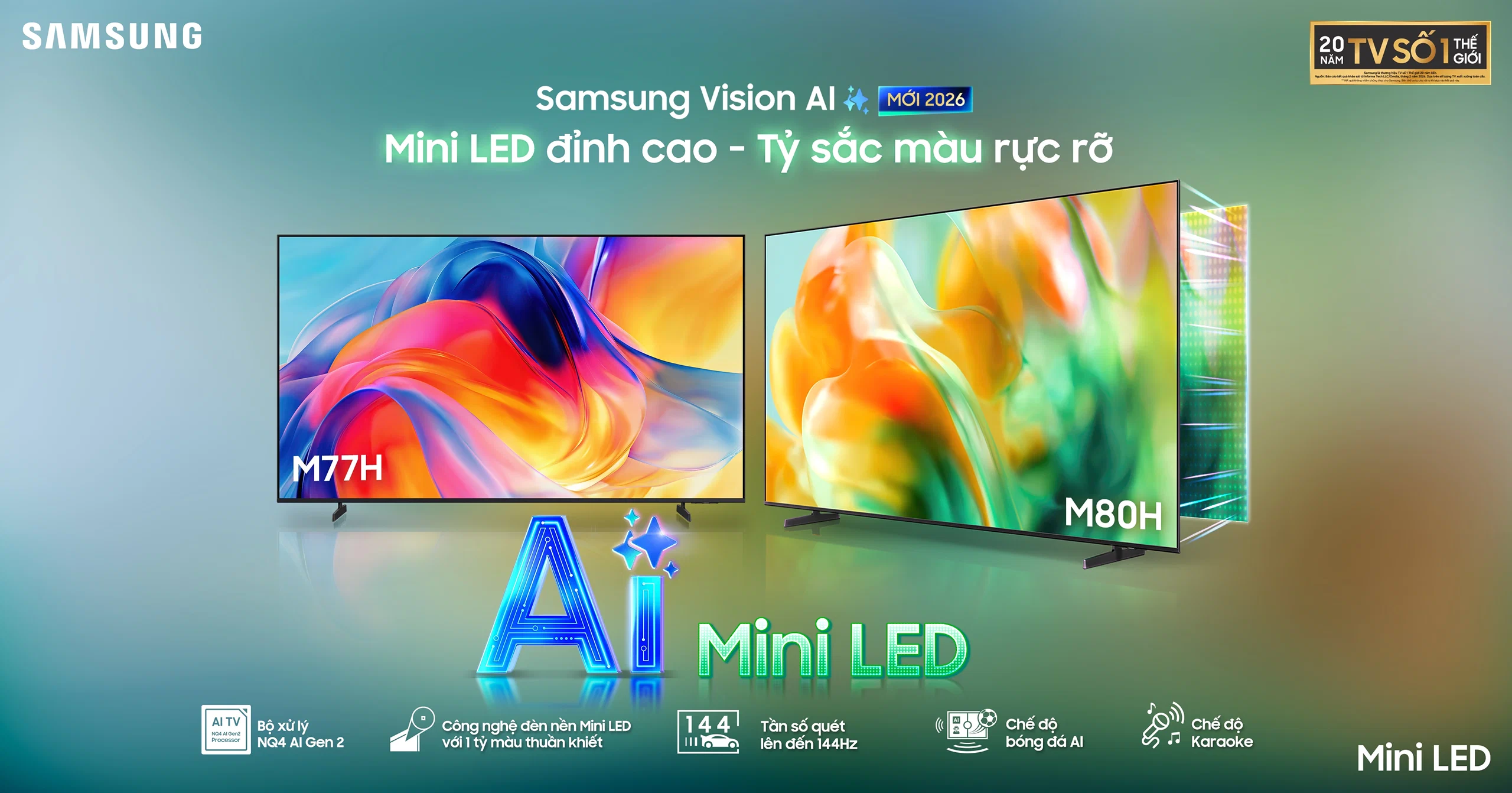Samsung ra mắt AI TV 2026 tại Việt Nam, hiện thực hóa tầm nhìn “bạn đồng hành giải trí” trong kỷ nguyên AI