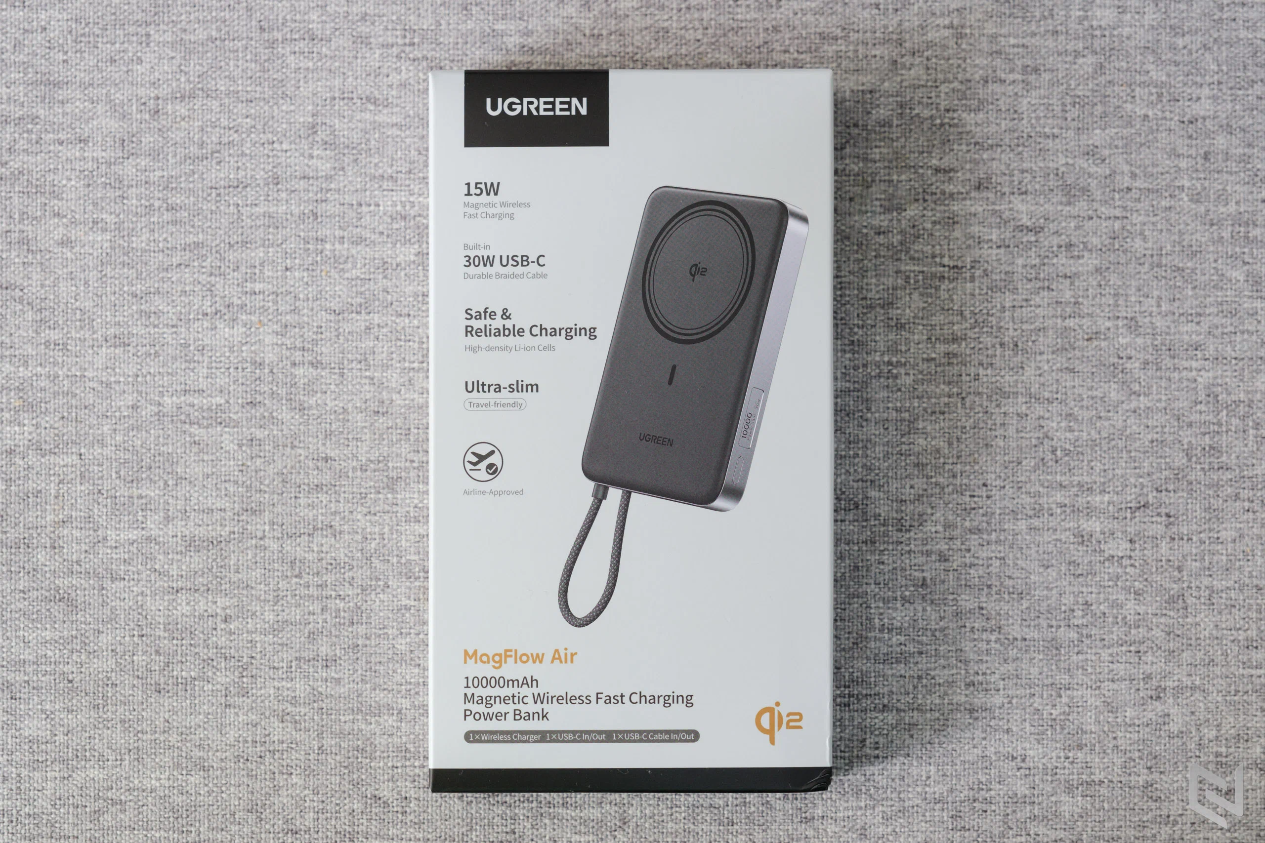 Đánh giá UGREEN MagFlow Air (PB570): Pin Magsafe 10000mAh chuẩn Qi2 15W, mỏng 13.9mm, dây sạc tích hợp