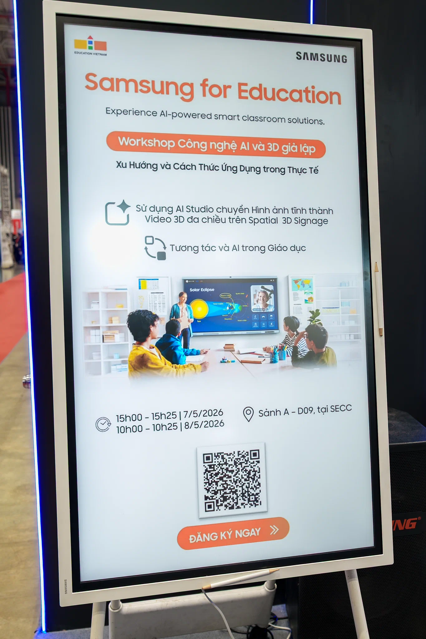Samsung trình diễn lớp học thông minh tại Education Vietnam 2026: Từ AI đến màn hình 3D không kính