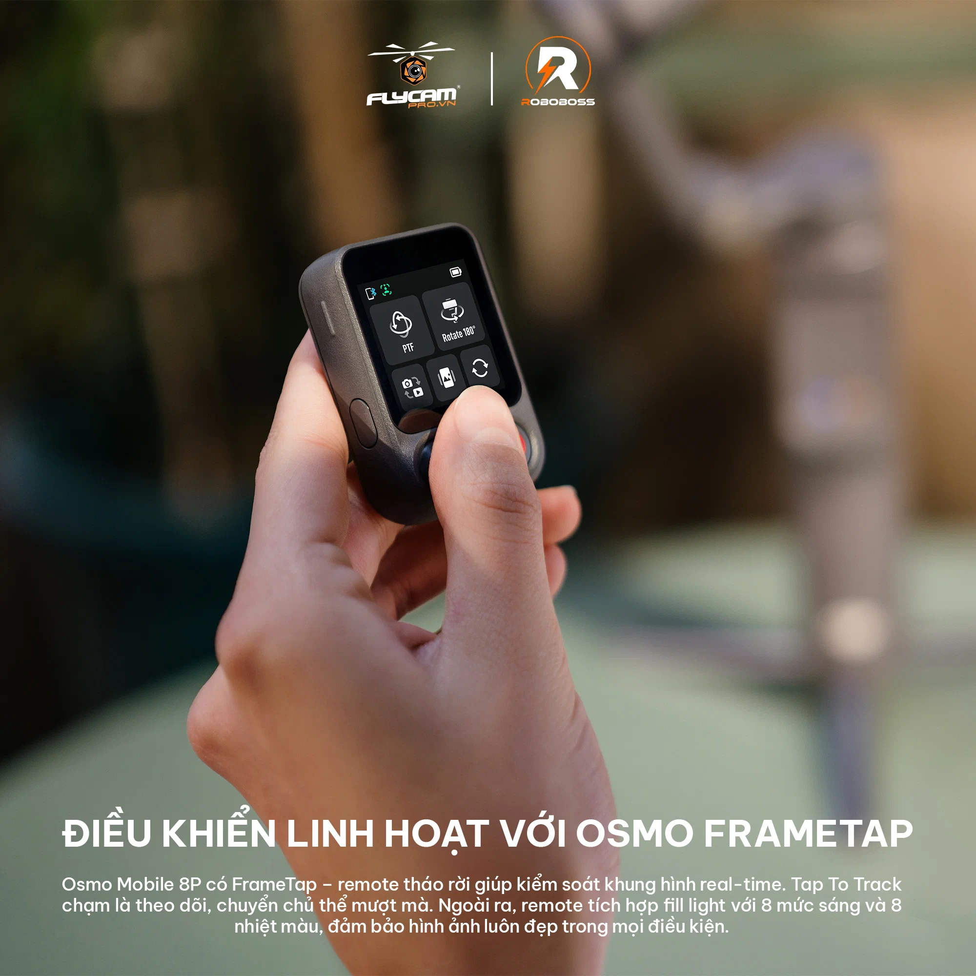 DJI Osmo Mobile 8P ra mắt với điều khiển FrameTap và chống rung thế hệ mới