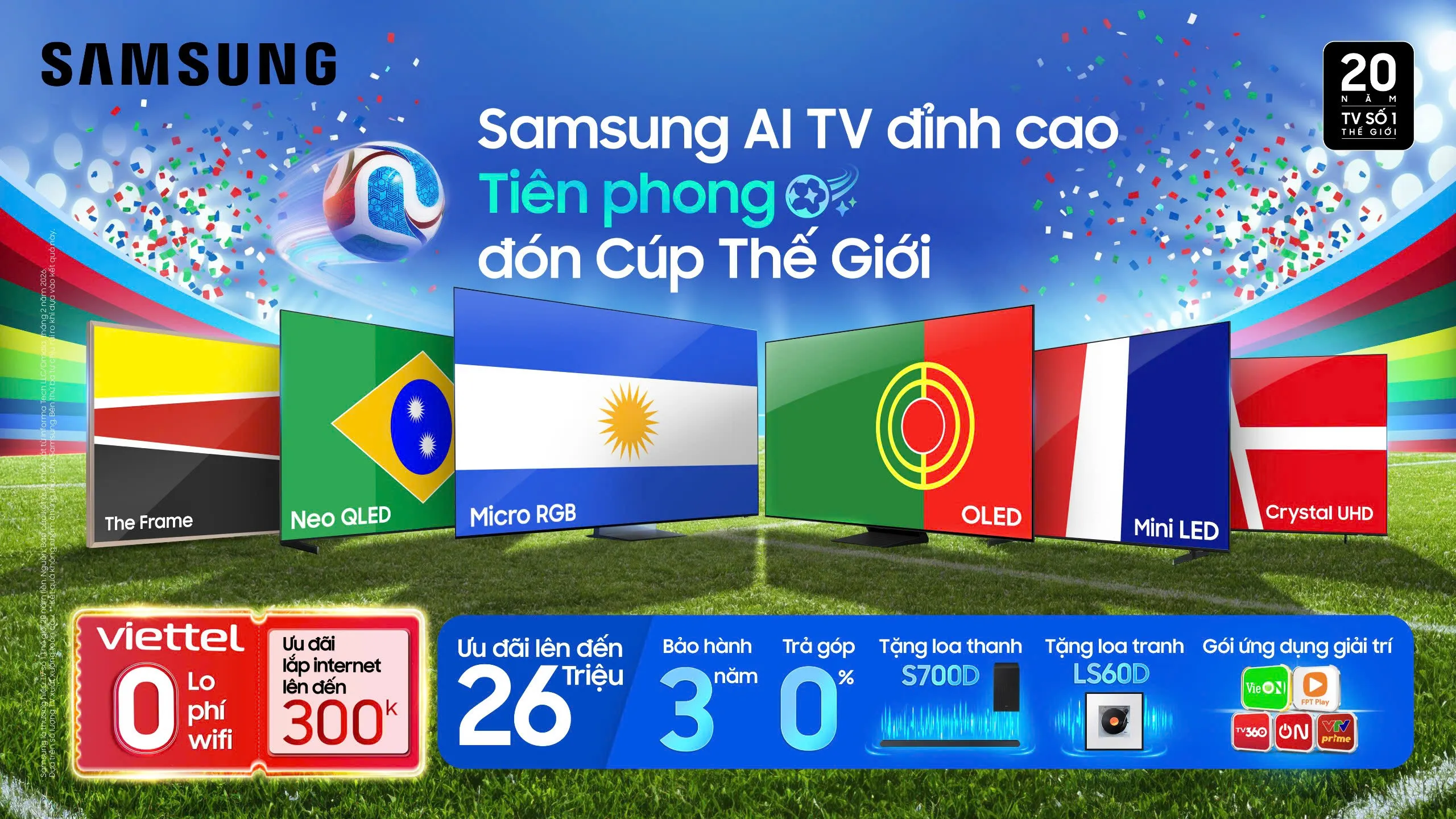 Samsung AI TV tung ưu đãi đến 26 triệu đồng, nâng trải nghiệm World Cup 2026 bằng loạt tính năng AI
