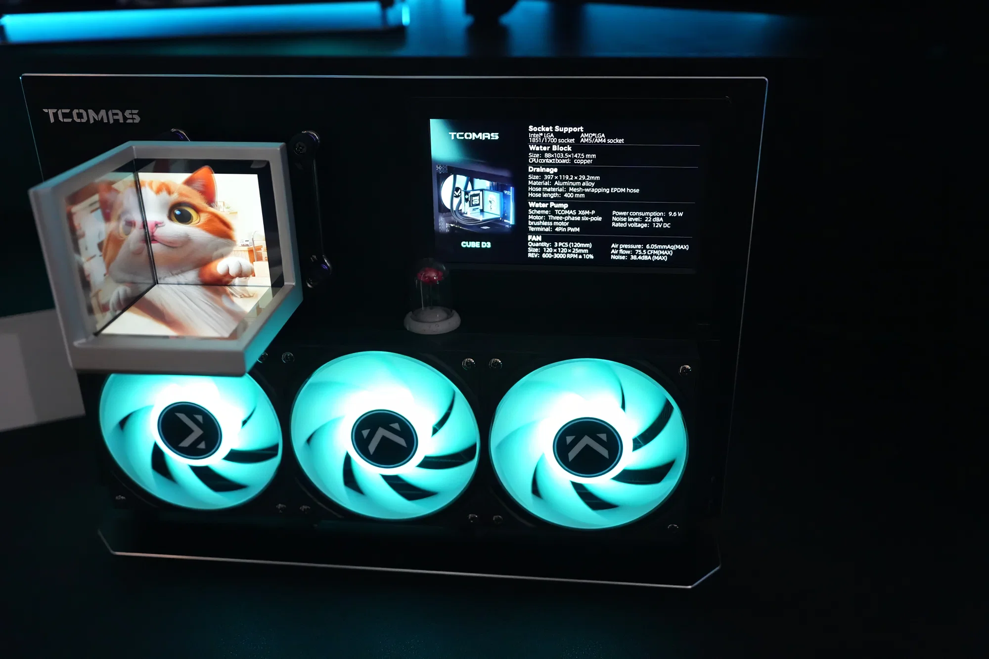 TCOMAS ra mắt tản nhiệt AIO đầu tiên thế giới có màn hình 3D triple-display tại COMPUTEX 2026