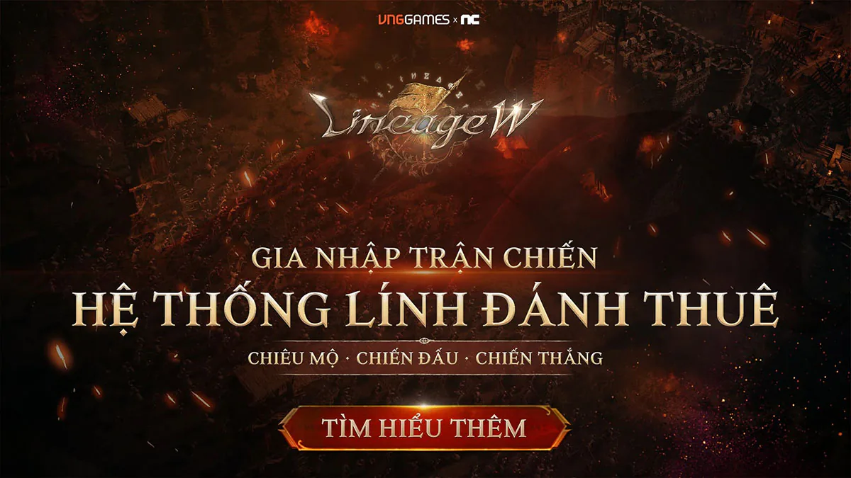 Đại chiến thành Kent đến Lineage W với Vương Miện và kho thưởng giá trị