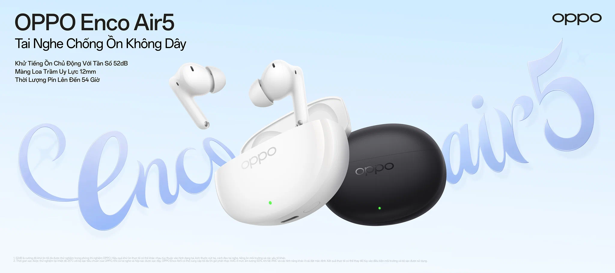 OPPO ra mắt Enco Air5s và Enco Air5 với chống ồn chủ động, pin đến 54 giờ