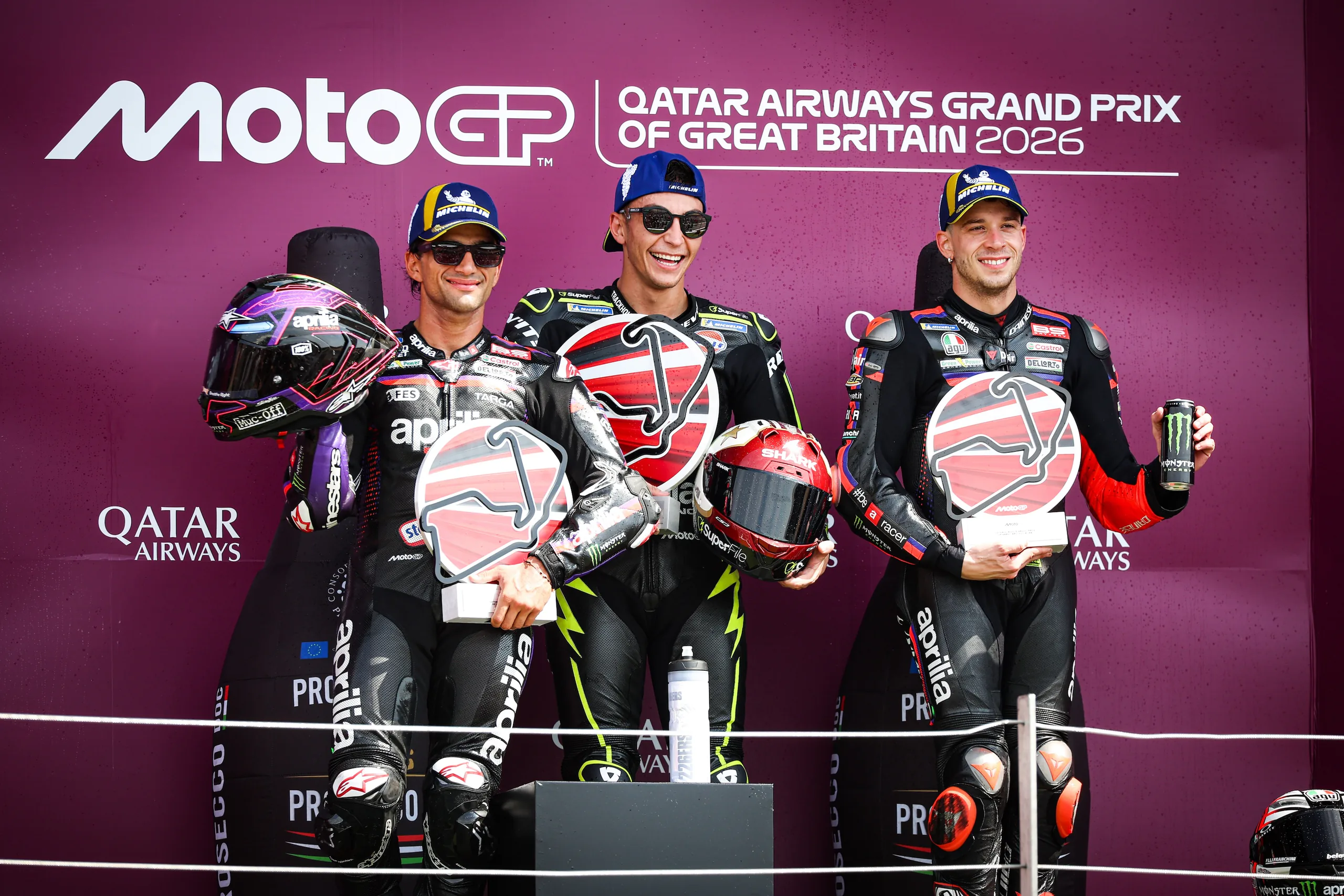 Aprilia thống trị MotoGP 2026 sau British GP với ba tay đua dẫn đầu bảng xếp hạng