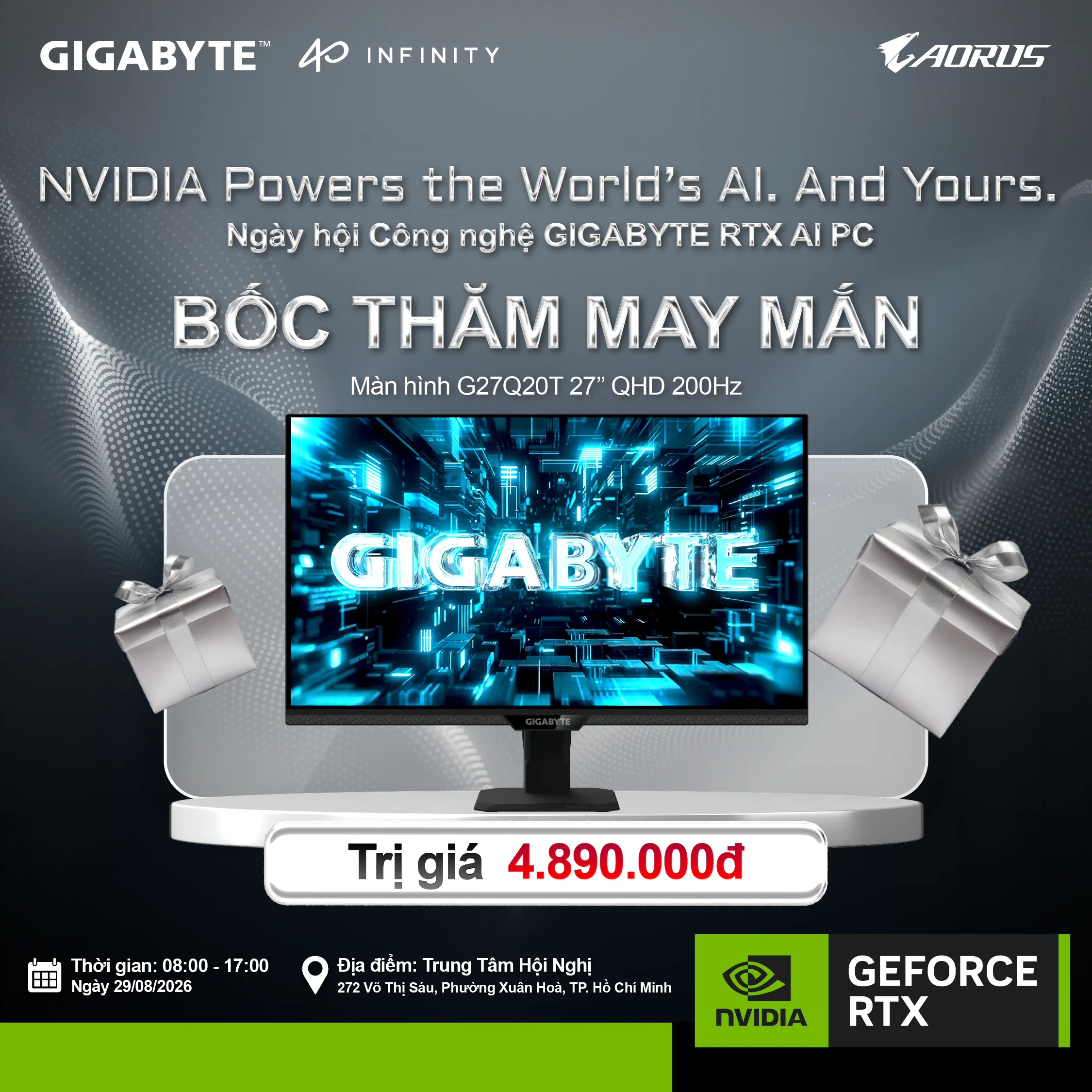 GIGABYTE RTX AI PC DAY 2026 sắp diễn ra tại TP.HCM với hàng ngàn quà tặng