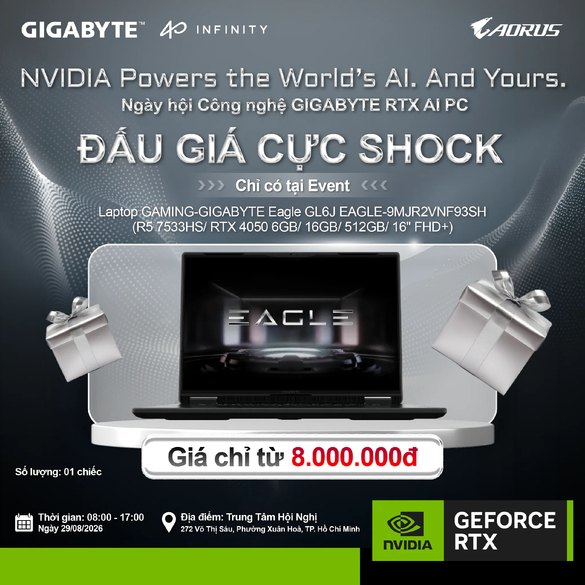 GIGABYTE RTX AI PC DAY 2026 sắp diễn ra tại TP.HCM với hàng ngàn quà tặng