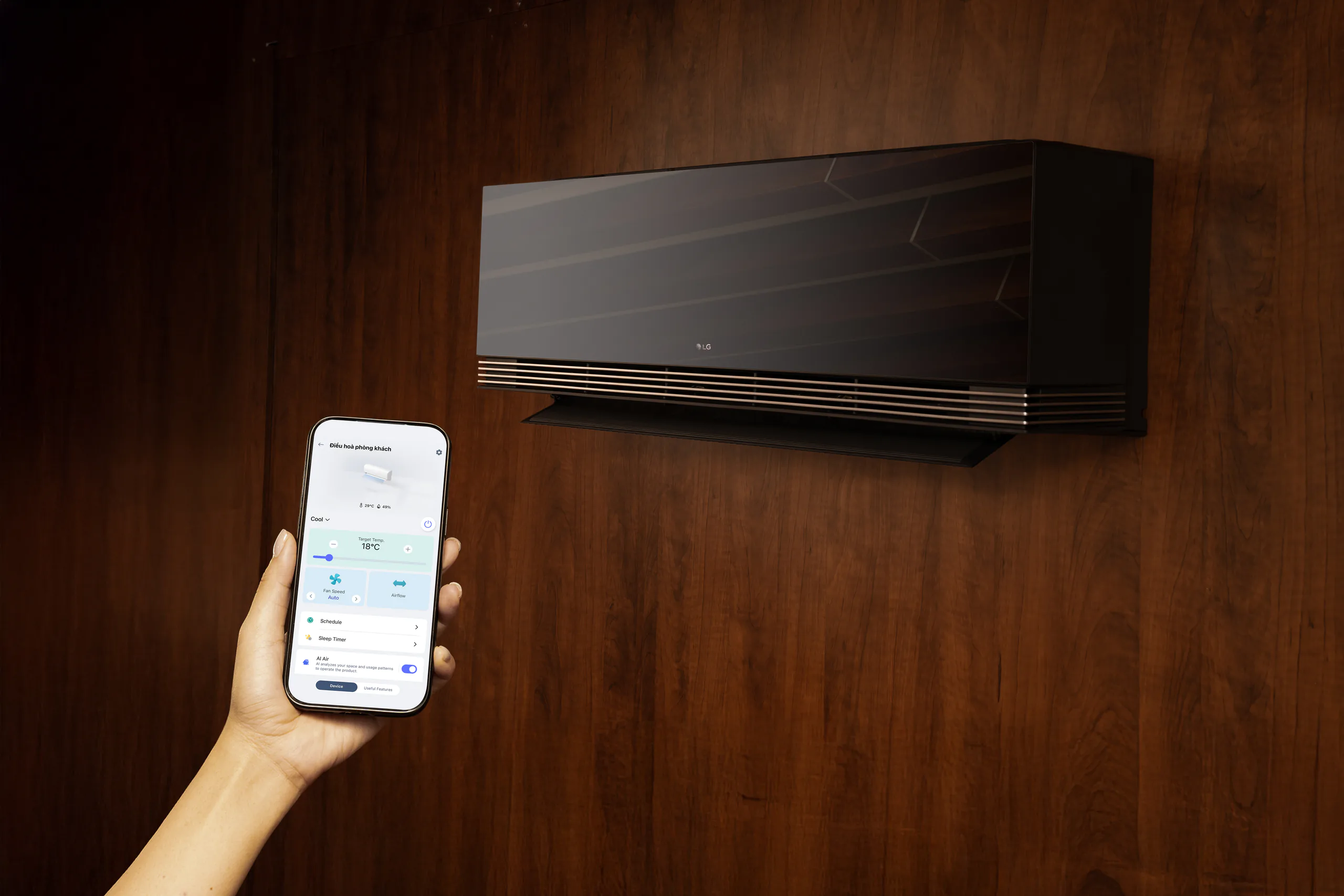 LG ra mắt điều hòa ARTCOOL AI Air với mặt gương đen và khả năng làm mát nhanh hơn 23%