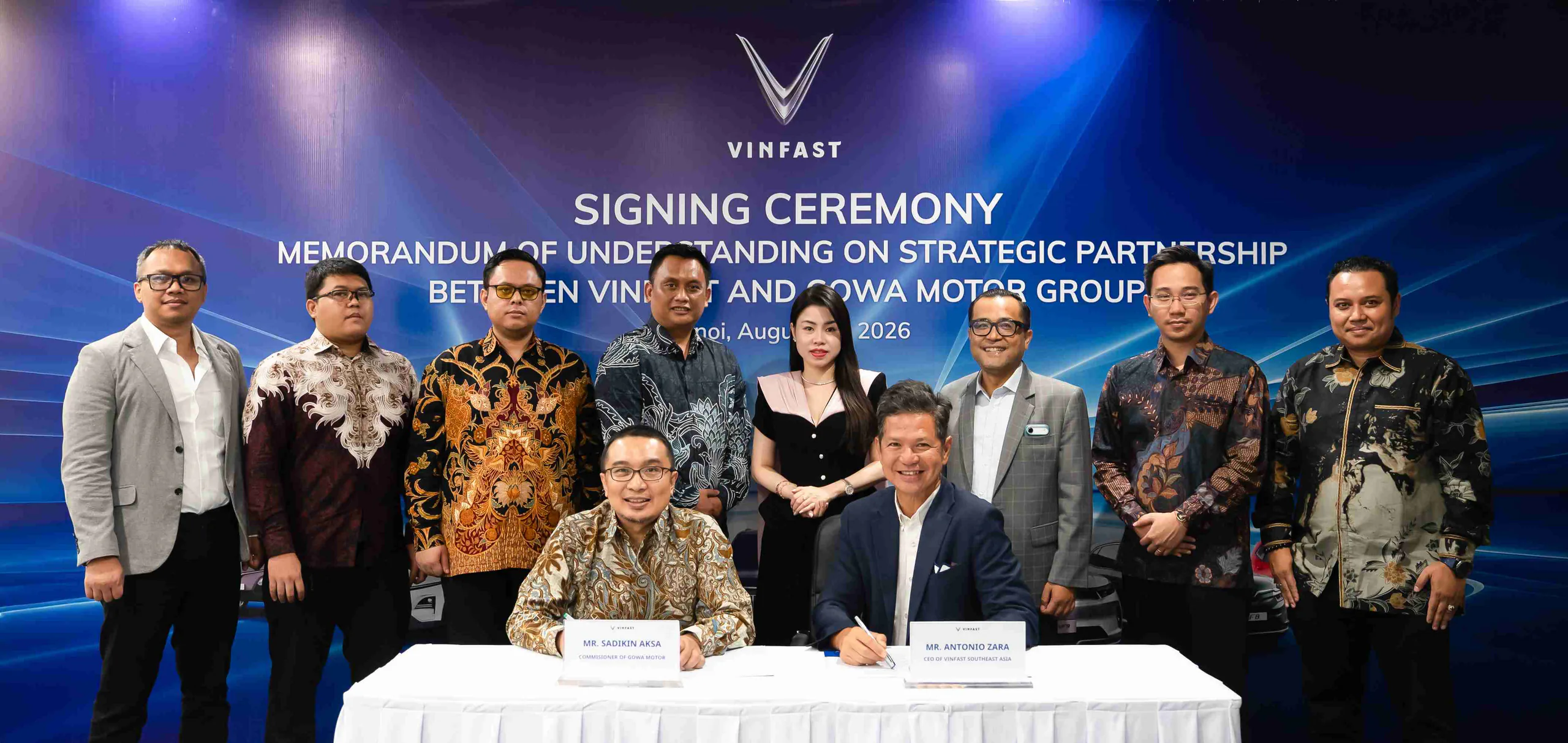 VinFast bắt tay Gowa Motor Group, dự kiến mở ít nhất 30 showroom và trung tâm dịch vụ tại Indonesia