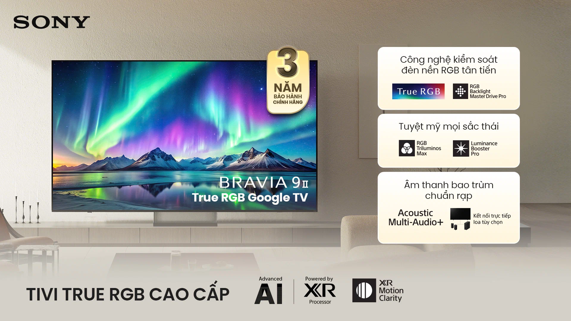 Sony BRAVIA 9 II được vinh danh King of RGB LED TV 2026, Sony lập chuỗi 8 năm lên ngôi