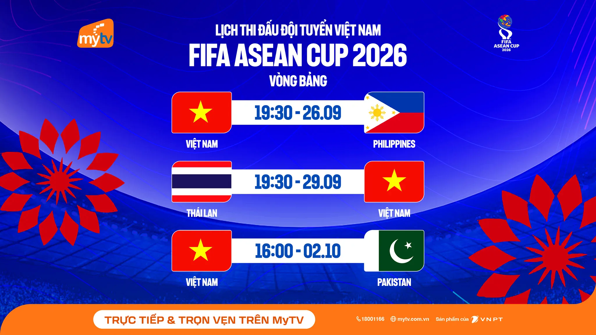 MyTV chính thức sở hữu bản quyền FIFA ASEAN Cup 2026, phát sóng trọn vẹn hành trình tuyển Việt Nam