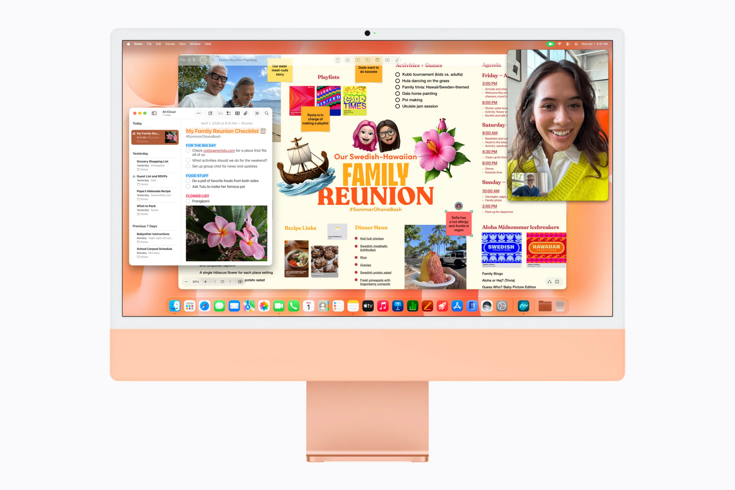 Apple iMac with M6 Freeform Notes FaceTime