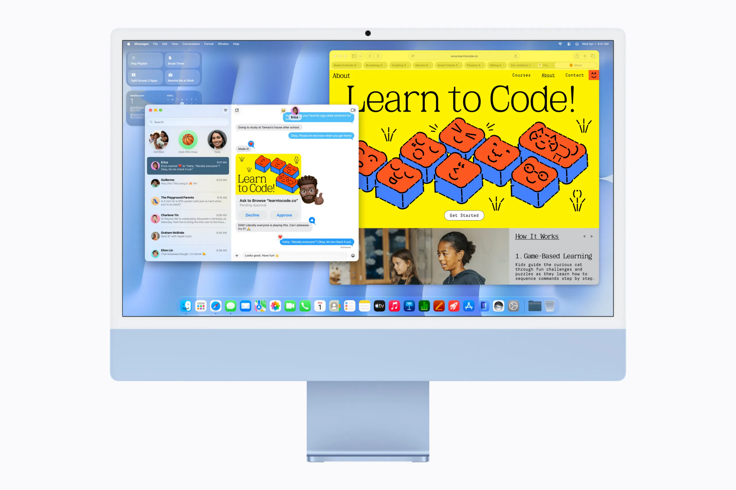 Apple iMac with M6 Messages Safari