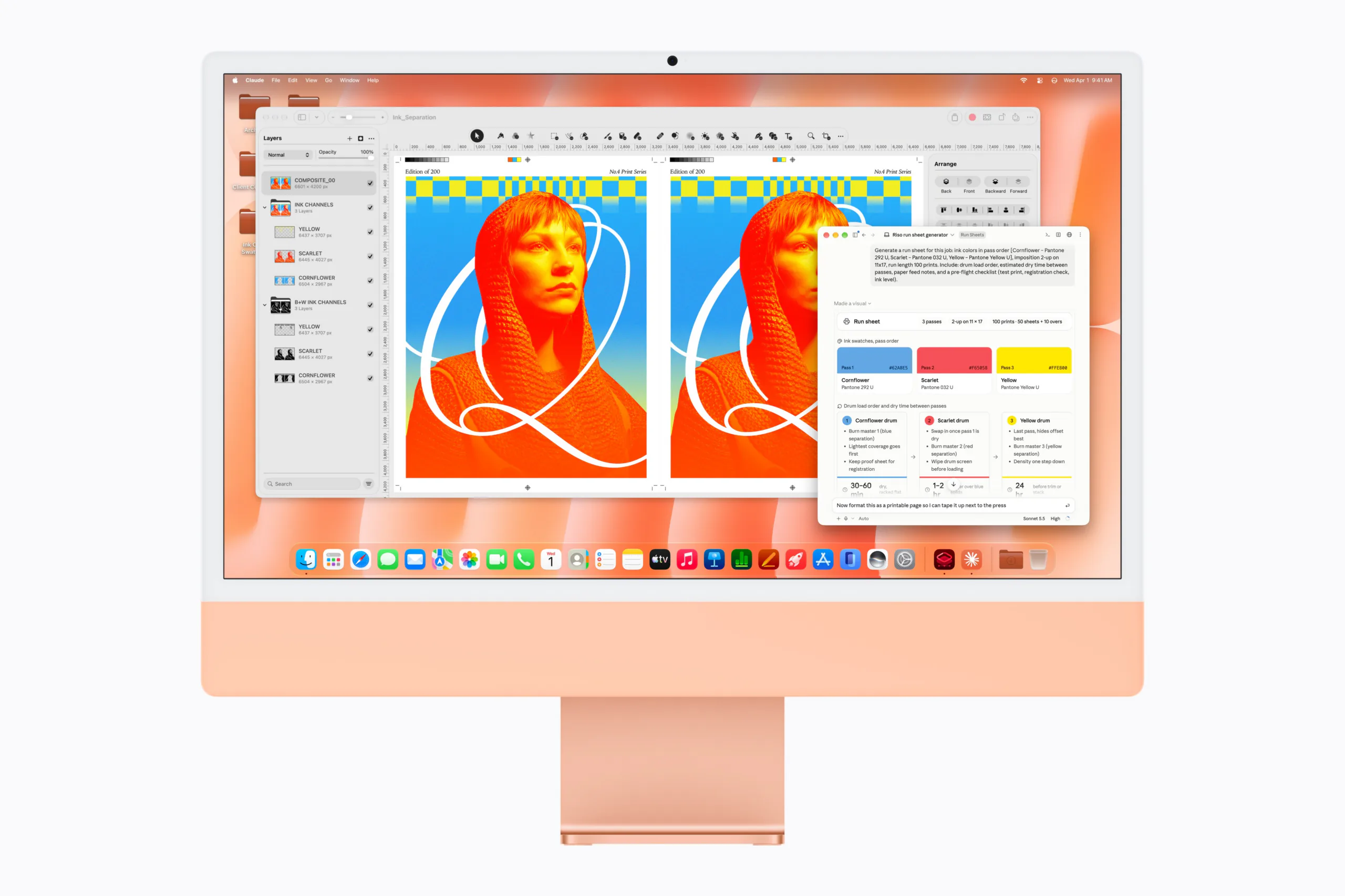 Apple iMac with M6 Pixelmator Claude
