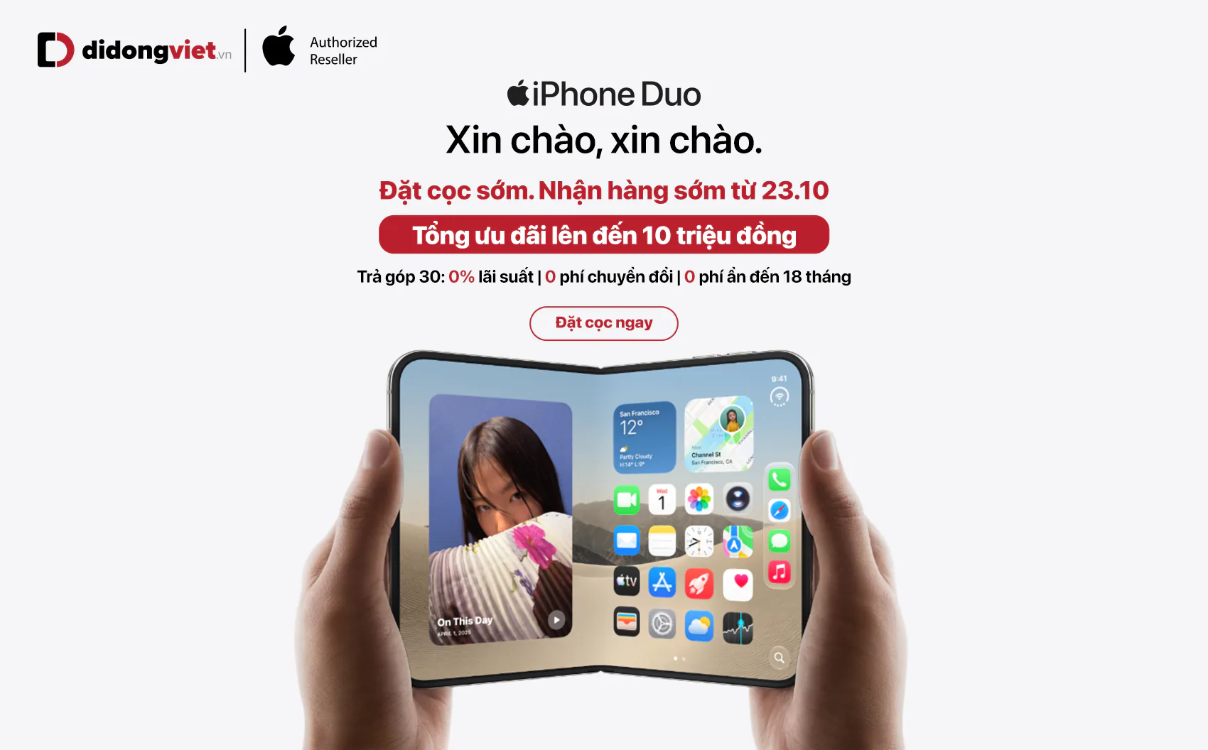 Di Động Việt nhận đặt trước iPhone Duo, ưu đãi đến 10 triệu đồng