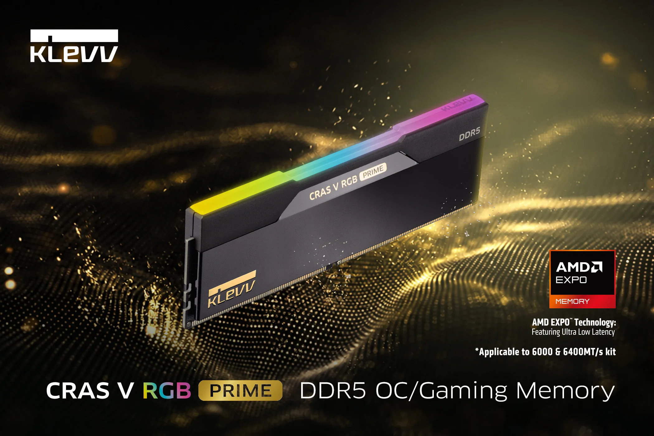 KLEVV ra mắt RAM DDR5 CRAS V RGB PRIME với độ trễ CL26, tốc độ lên đến 8000 MT/s