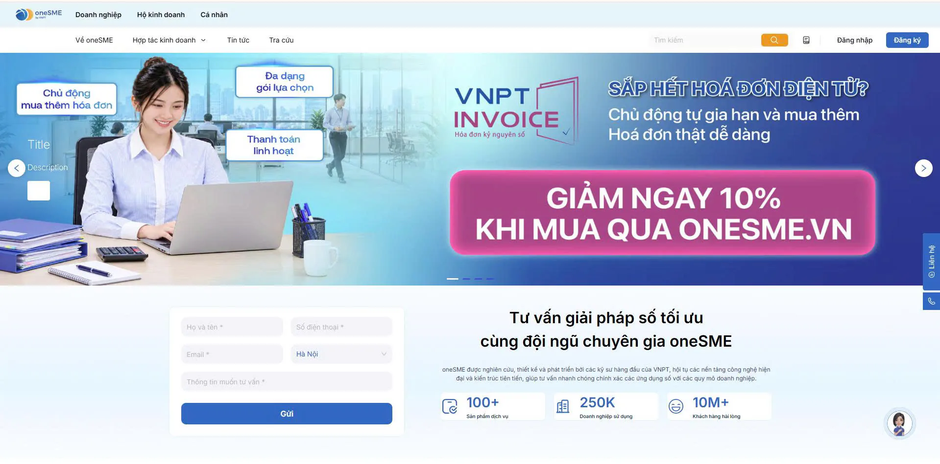 VNPT đơn giản hóa việc gia hạn hóa đơn điện tử, ưu đãi 10% trên OneSME