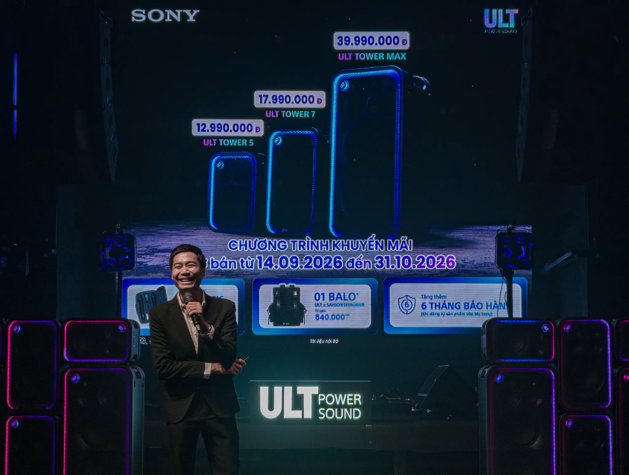 Sony ULT TOWER thế hệ mới hướng đến tiệc lớn, DJ và karaoke với âm bass mạnh hơn