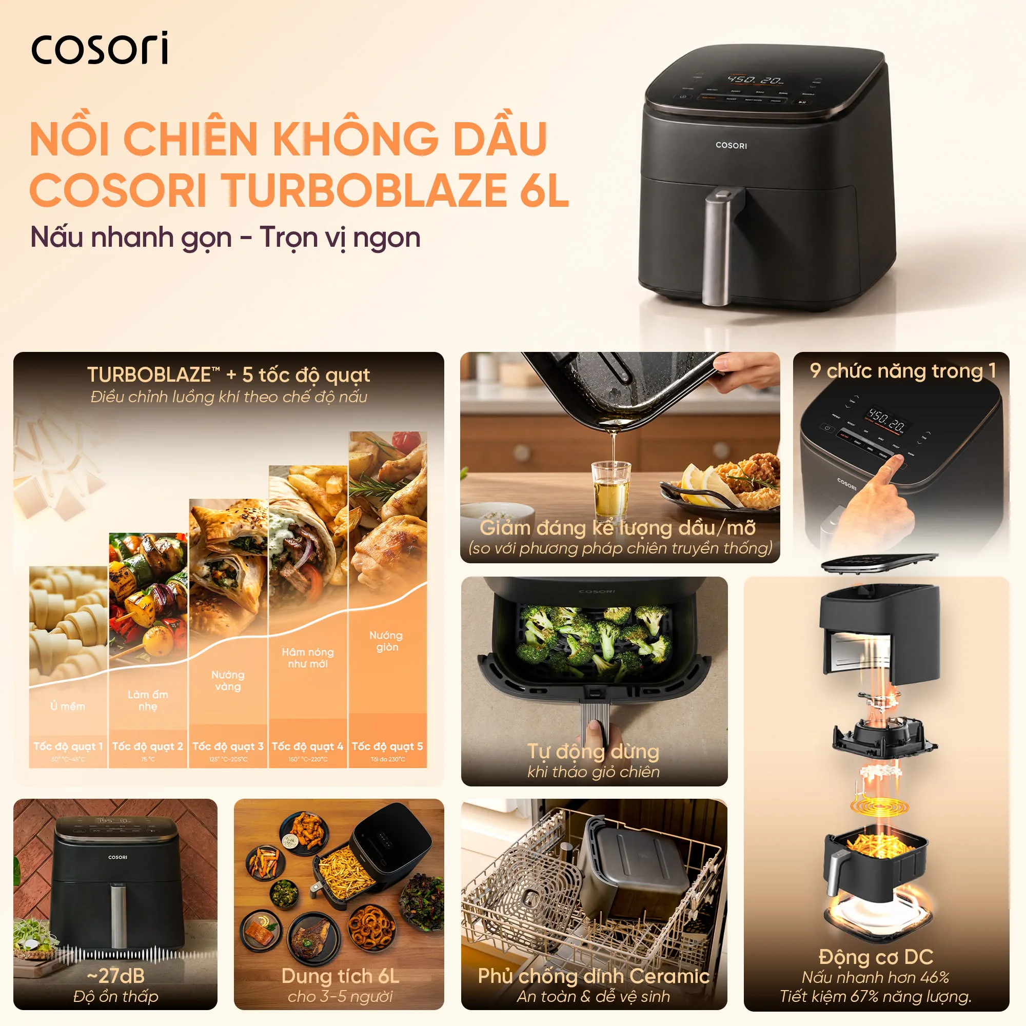 Thương hiệu nồi chiên không dầu COSORI của Mỹ gia nhập thị trường Việt Nam