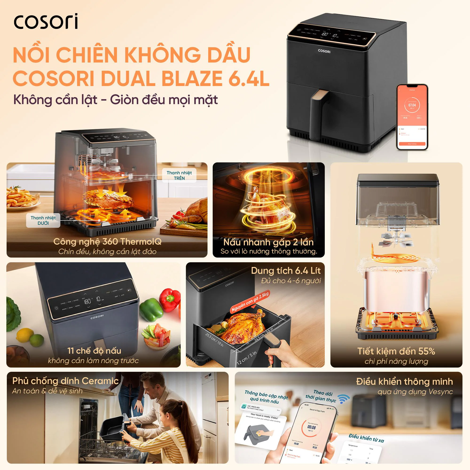 Thương hiệu nồi chiên không dầu COSORI của Mỹ gia nhập thị trường Việt Nam